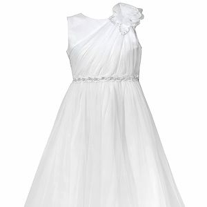 Iris & Ivy Shoulder Flower Tulle Flower girl Dress. Size 7. White.
